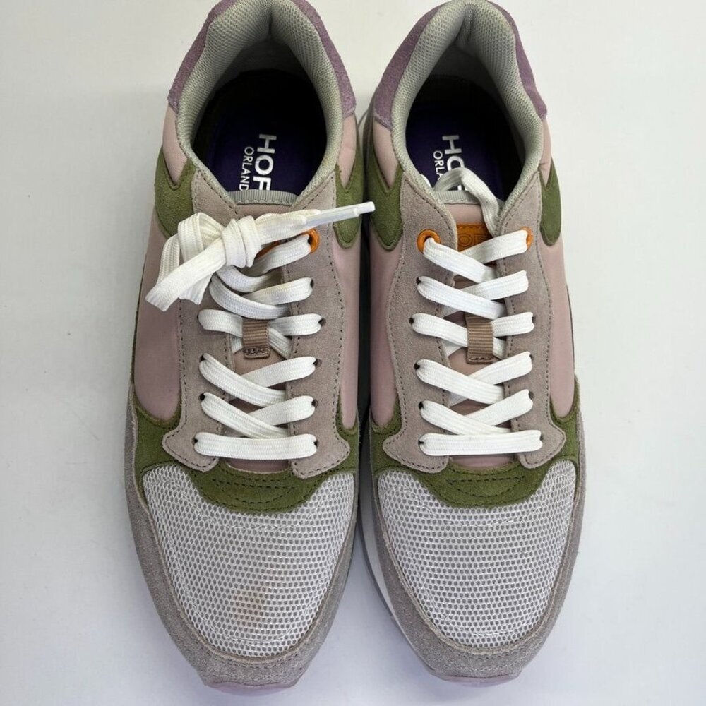 Trendy Women's Sneakers with Pink, Green, and Gray Accents - Picture 10 of 16